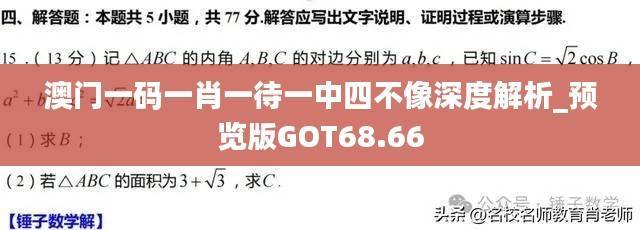 澳门一码一肖一待一中四不像深度解析_预览版GOT68.66