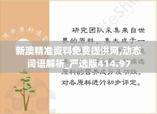 新澳精准资料免费提供网,动态词语解析_严选版414.97