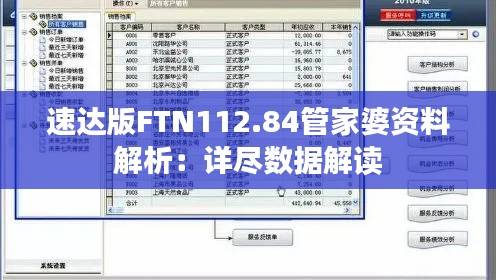 速达版FTN112.84管家婆资料解析：详尽数据解读