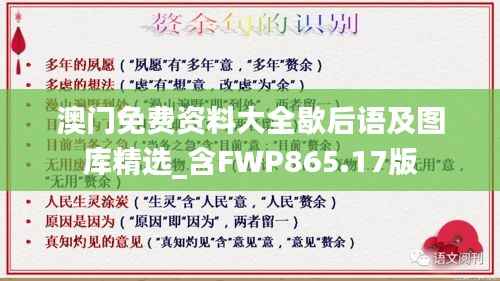 澳门免费资料大全歇后语及图库精选_含FWP865.17版