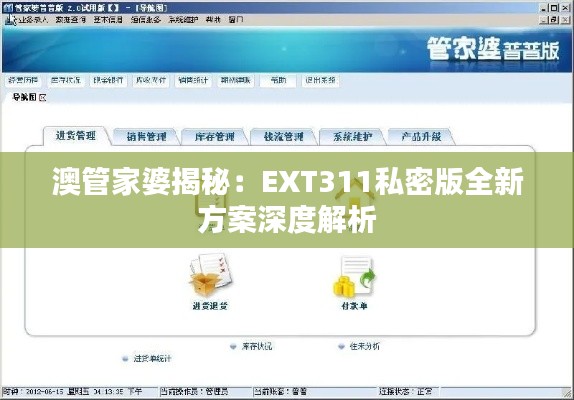 澳管家婆揭秘:EXT311私密版全新方案深度解析