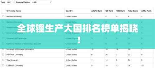 全球锂生产大国排名榜单揭晓!