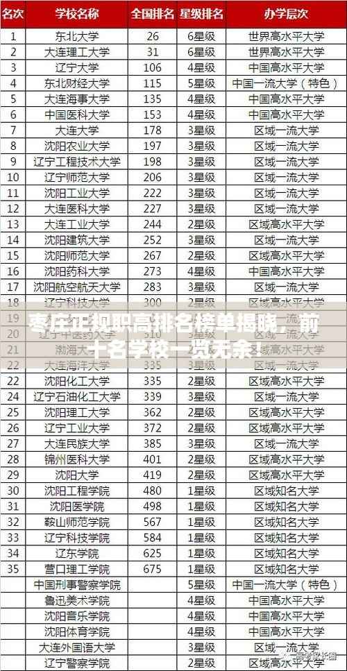 枣庄正规职高排名榜单揭晓,前十名学校一览无余!