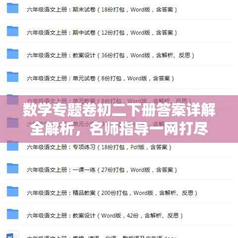 数学专题卷初二下册答案详解全解析,名师指导一网打尽